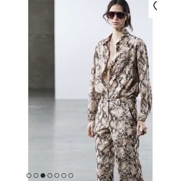 BNWT ZARA WOMENS COLLECTION ANIMAL PRINT SHIRT Size  S - Picture 7 of 10